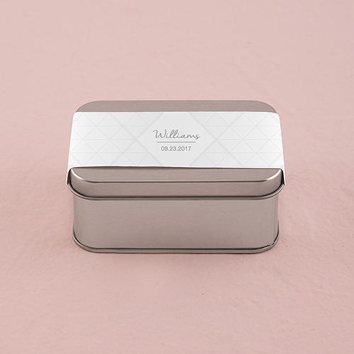 XOXO Rectangular Tin Box with Lid Silver (Pack of 8)