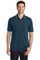Port Authority Dry Zone UV Micro-Mesh Tipped Polo. K111-Polos/knits-River Blue Navy/ White-XS-JadeMoghul Inc.