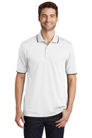 Port Authority Dry Zone UV Micro-Mesh Tipped Polo. K111-Polos/knits-White/ Deep Black-XS-JadeMoghul Inc.