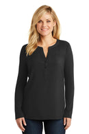 Port Authority Ladies Concept Henley Tunic. LK5432-Ladies-Black-XS-JadeMoghul Inc.