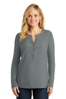 Port Authority Ladies Concept Henley Tunic. LK5432-Ladies-Grey Smoke-XS-JadeMoghul Inc.