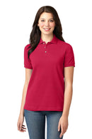 Port Authority Ladies Heavyweight Cotton Pique Polo. L420-Polos/knits-Red-4XL-JadeMoghul Inc.