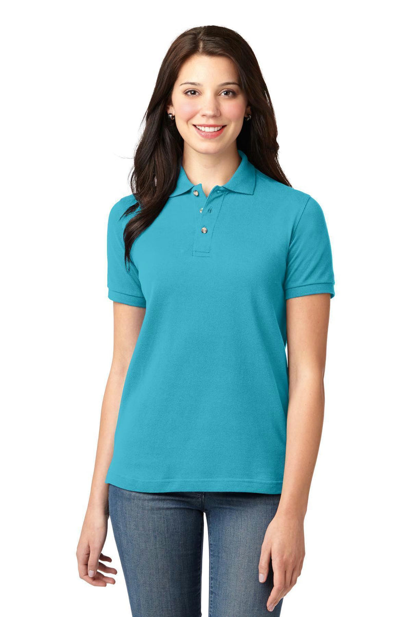 Port Authority Ladies Heavyweight Cotton Pique Polo. L420-Polos/knits-Turquoise-XL-JadeMoghul Inc.