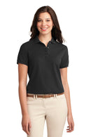 Port Authority Ladies Silk Touch Polo. L500-Polos/knits-Black-4XL-JadeMoghul Inc.