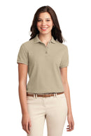 Port Authority Ladies Silk Touch Polo. L500-Polos/knits-Stone-4XL-JadeMoghul Inc.