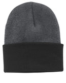 Port & Company - Knit Cap. CP90-Caps-Athletic Oxford/ Black-OSFA-JadeMoghul Inc.