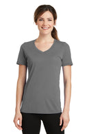 Port & Company Ladies Performance Blend V-Neck Tee. LPC381V-Activewear-Medium Grey-4XL-JadeMoghul Inc.