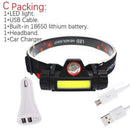 Portable Mini flashlight lantern Q5+COB led Headlamp + 1 * Built-in 18650 Battery Outdoor camping headlight AExp
