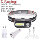 Portable mini XPE+COB LED Headlamp USB Rechargeable Camping Head lamp Fishing headlight flashlight torch JadeMoghul Inc.