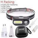 Portable mini XPE+COB LED Headlamp USB Rechargeable Camping Head lamp Fishing headlight flashlight torch JadeMoghul Inc.