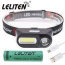 Portable mini XPE+COB LED Headlamp USB Rechargeable Camping Head lamp Fishing headlight flashlight torch JadeMoghul Inc.
