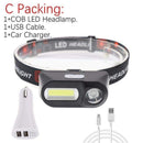 Portable mini XPE+COB LED Headlamp USB Rechargeable Camping Head lamp Fishing headlight flashlight torch JadeMoghul Inc.
