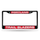 Honda License Plate Frame Portland Trail Blazers Black Laser Chrome Frame