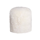 Poufs Floor Pouf - 18" x 18" x 16.5" White Short-Hair Sheepskin - Stump Pouf HomeRoots