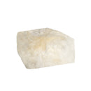 Poufs Floor Pouf - 24" x 24" x 12" White Short-Hair Sheepskin Cube Pouf HomeRoots
