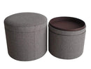 Poufs Pouf Ottoman - 1" x 19" x 19" Brown, Tweed, Storage - Ottoman HomeRoots