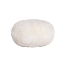 Poufs Pouf Ottoman - 16.5" x 16.5" x 14" White Short-Hair Sheepskin - Ottoman Pouf HomeRoots