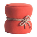 Poufs Pouf Ottoman - 18.9" X 18.9" X 18.5" Orange Polyblend Ottoman HomeRoots