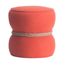 Poufs Pouf Ottoman - 18.9" X 18.9" X 18.5" Orange Polyblend Ottoman HomeRoots