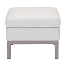 Poufs Pouf Ottoman - 22.6" X 22.6" X 18.5" Champagne White Ottoman HomeRoots