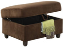 Poufs Pouf Ottoman - 35" X 25" X 19" Chocolate Velvet Ottoman With Storage HomeRoots