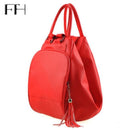 Practical women multifunctional Backpack female shoulder bag lady totes tassel pendant schoolbag for girls Package bolsa mochila-BLACK-JadeMoghul Inc.