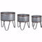Preferable Set of 3 Acoma Galvanized Metal Tubs-Indoor Pots and Planters-Gray-Metal-JadeMoghul Inc.