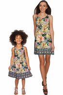 Prima Donna Prima Donna Sanibel Fit & Flare Grey Floral Dress - Girls Sanibel Empire Waist Dress