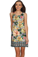 Prima Donna Prima Donna Sanibel Grey Rose Print Empire Dress - Women Sanibel Empire Waist Dress