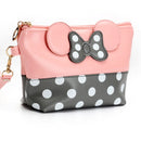 2019 Mickey Minnie Cosmetic Bags Women Makeup Bag New Cartoon Large Bow Tie Clutch Women Packages PU Leather Bag Bolsa Feminina