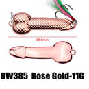 1pcs High Quality Metal Spoon Lure 3g -36g Black Rose Gold  Metal Sequins with Feather Hard Lure For Bass Pike Carp Fishing