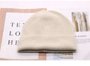 VISROVER  9 colorways new Autumn winter solid color real cashmere beanies for woman cashmere unisex Warm knitted hat wholesales