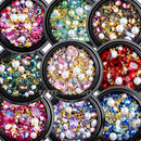 1 Jar Mix Shapes Glitter Diamond Pearls Metal Twisted Bar Beads Frosted Heart Nail Art Rhinestones Gems Decals Manicure DIY Tips