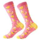LETSBUY women socks combed cotton harajuku funny creative cartoon animal crew socks lady girls fruit dog bird chili men socks