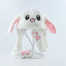 Rabbit Hat Moving Ears Cute Cartoon Toy Hat Kawaii Funny Hat Birthday Gift Bunny Plush Cap Winter Hat For Kids Adult Girlfriend