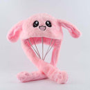 Rabbit Hat Moving Ears Cute Cartoon Toy Hat Kawaii Funny Hat Birthday Gift Bunny Plush Cap Winter Hat For Kids Adult Girlfriend