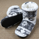 Home Slippers Women Winter Floor Shoes Christmas Elk Indoor Socks Shoes Warm Fur Slides Ladies Plush Slippers Pantoffels Dames