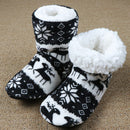 Home Slippers Women Winter Floor Shoes Christmas Elk Indoor Socks Shoes Warm Fur Slides Ladies Plush Slippers Pantoffels Dames