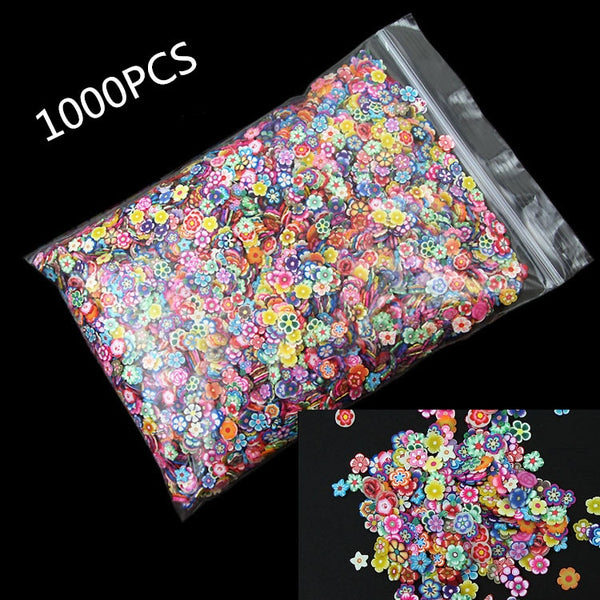 1000Pcs Polymer Clay Flower Nail Art Decor