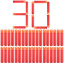 30Pcs 9.5cm Red Sniper Rifle Foam Bullets