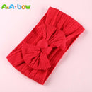 1pcs Cable Knit Nylon Bow Headwrap, One size fits all nylon headbands, wide nylon headbands, baby headbands, Knot bow headwear
