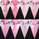 Elegant Men Silk Peach / Peach Tie And Cufflinks Set