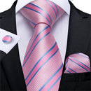 Elegant Men Silk Peach / Peach Tie And Cufflinks Set