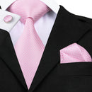 Elegant Men Silk Peach / Peach Tie And Cufflinks Set