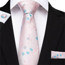 Elegant Men Silk Peach / Peach Tie And Cufflinks Set