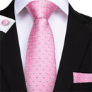 Elegant Men Silk Peach / Peach Tie And Cufflinks Set