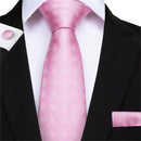 Elegant Men Silk Peach / Peach Tie And Cufflinks Set