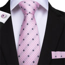 Elegant Men Silk Peach / Peach Tie And Cufflinks Set