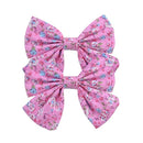 2019 Lovely Baby Girls Print Flower Bohemian Style Bow BB Hair Clips Headwear Children Cute Cotton Hairpins Hair Accessories