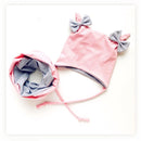 Baby Cotton Hat  Autumn Winter Children's Scarf Hat Sets  Bowknot Ear Baby Girl Boy Warm Beanies